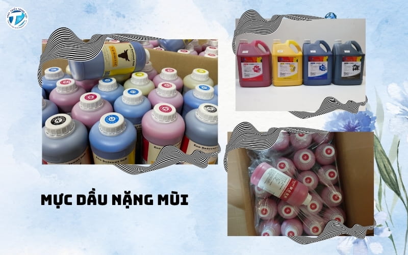 Máy in bạt truyền thống sử dụng loại mực dầu nặng mùi